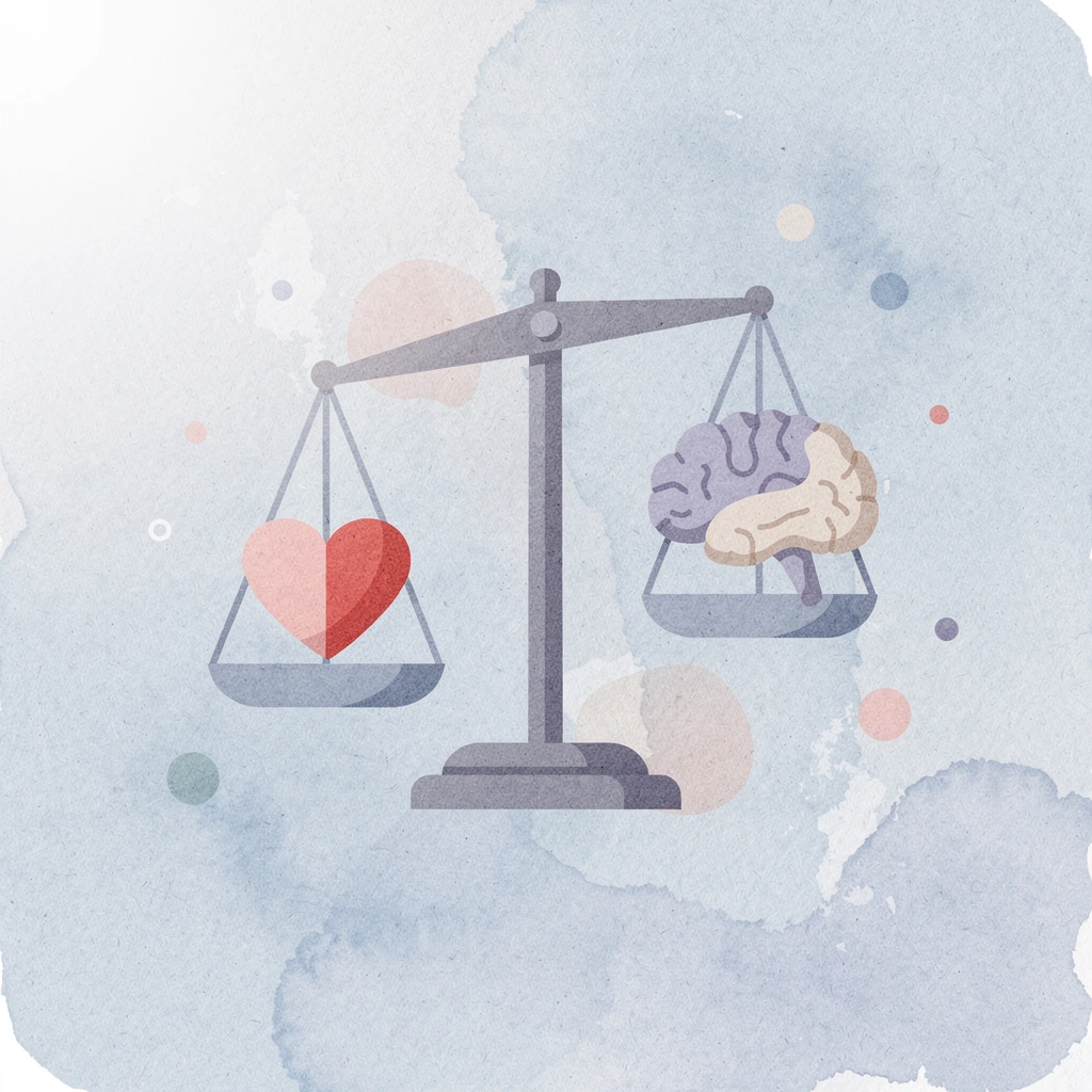 Balance scale icon showing clock versus paintbrush representing time versus creative hobbies