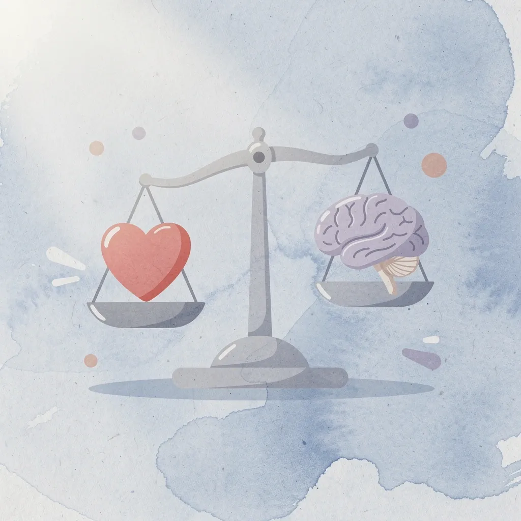 Scale icon balancing AI assistance against child thinking