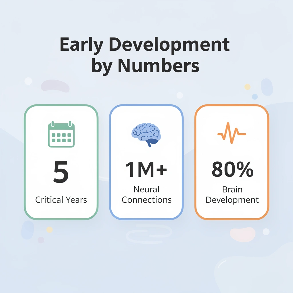  Infographic showing key statistics about early childhood brain development
