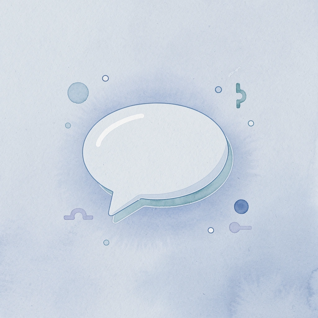 Chat bubbles icon representing peer interaction as the core tool in group therapy