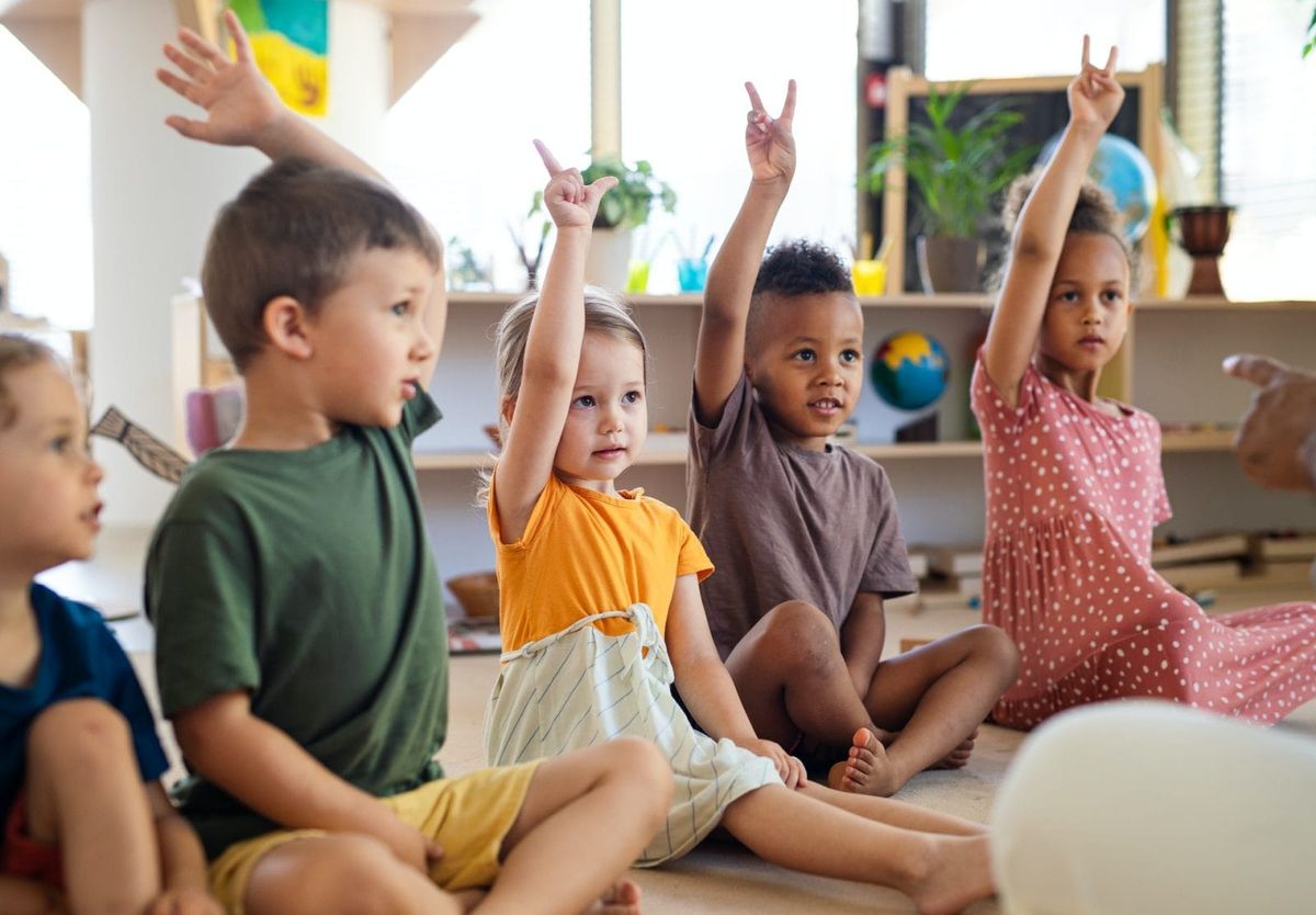 person raising hands - Preschool Printables 