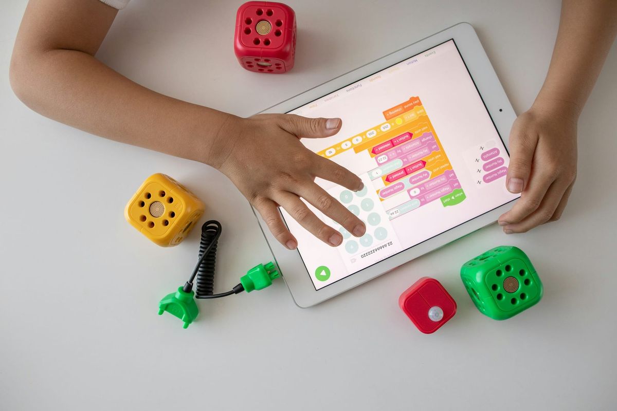 Kid Using Tablet - AI Learning App Kids