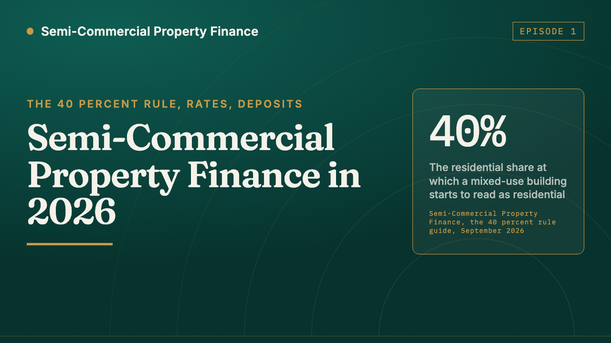 Retail parade finance 2026: five shops, six flats, one facility