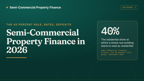 Retail parade finance 2026: five shops, six flats, one facility