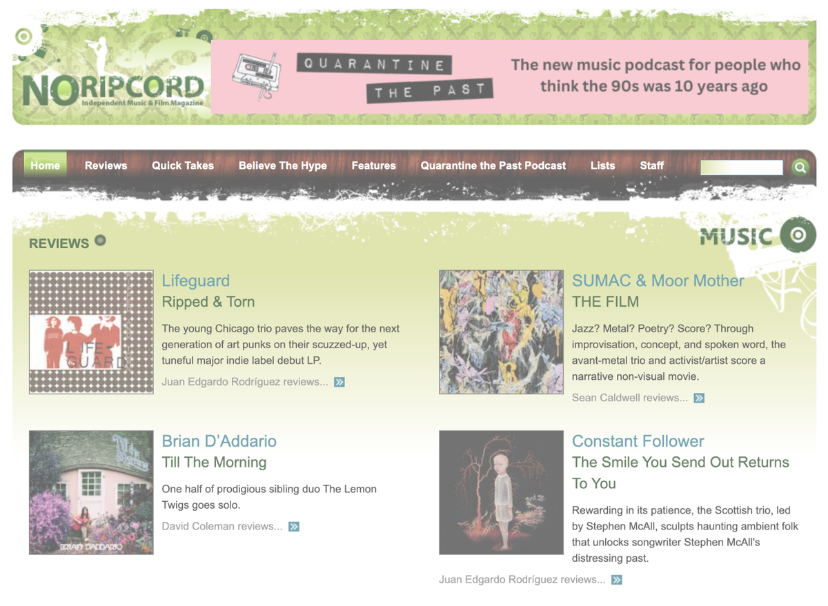 No Ripcord: The Home of Honest Music Criticism