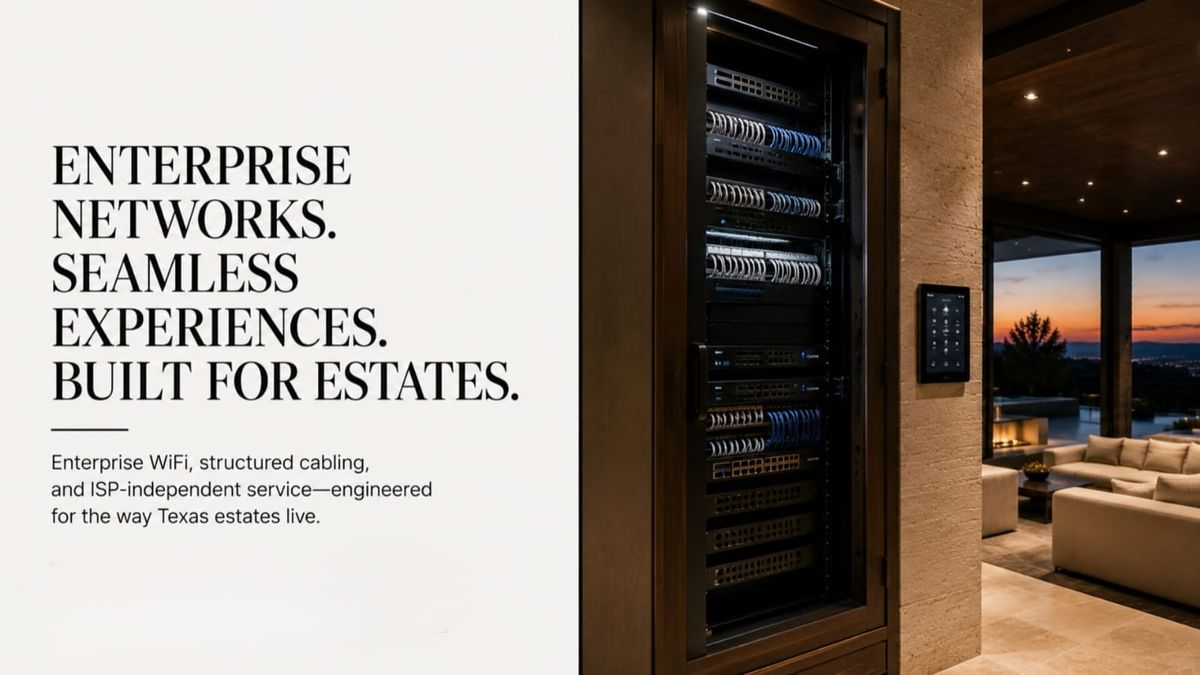 Managed Home Networking for Texas Luxury Estates: Enterprise WiFi, Structured Cabling & ISP-Independent Service