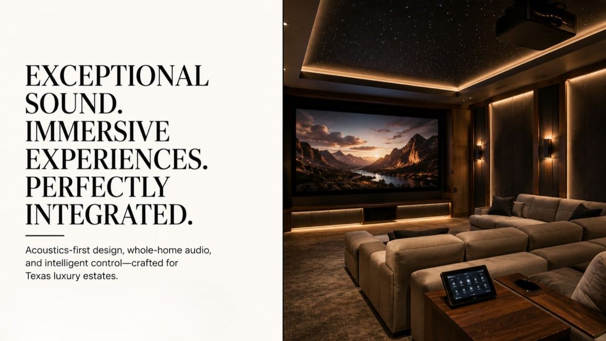 Luxury Home Theater and AV Design in Texas: Room Acoustics, Distributed Audio, and Platform Selection