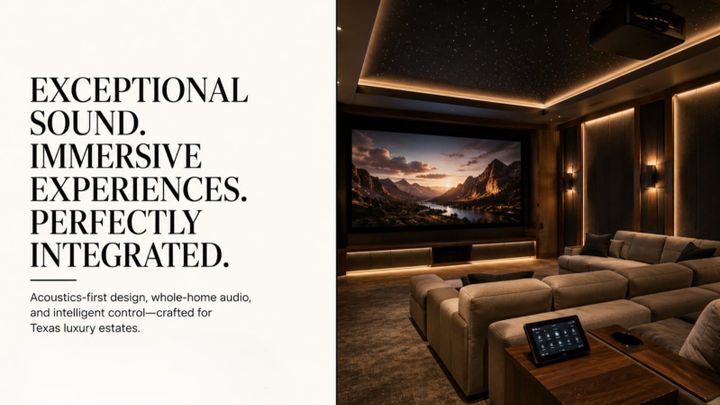 Luxury Home Theater and AV Design in Texas: Room Acoustics, Distributed Audio, and Platform Selection