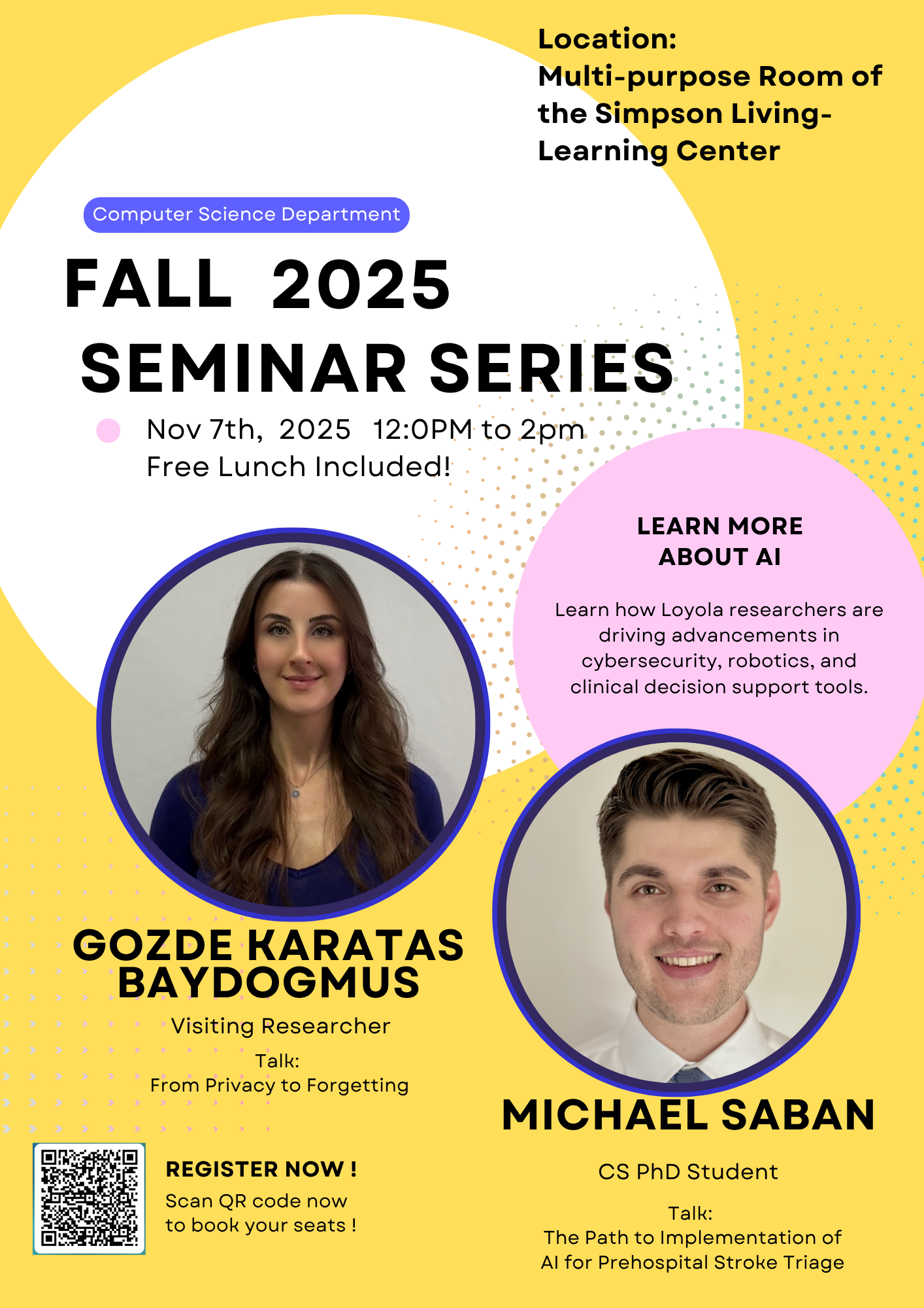 CS Department Hosts Second Fall Seminar Event at SLLC MPR