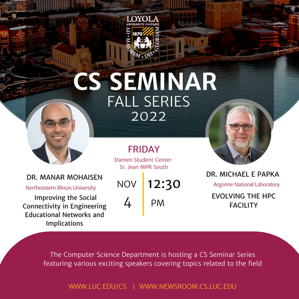 You're Invited to the CS Seminar Series! Join us this Friday, November 4th.