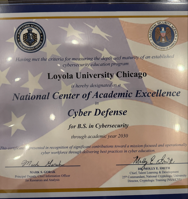 Loyola Earns National Cyber Defense Re-Designation Through 2030