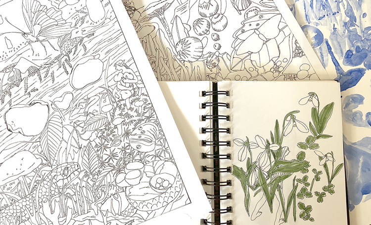 The little sketchbook that lives in my backpack