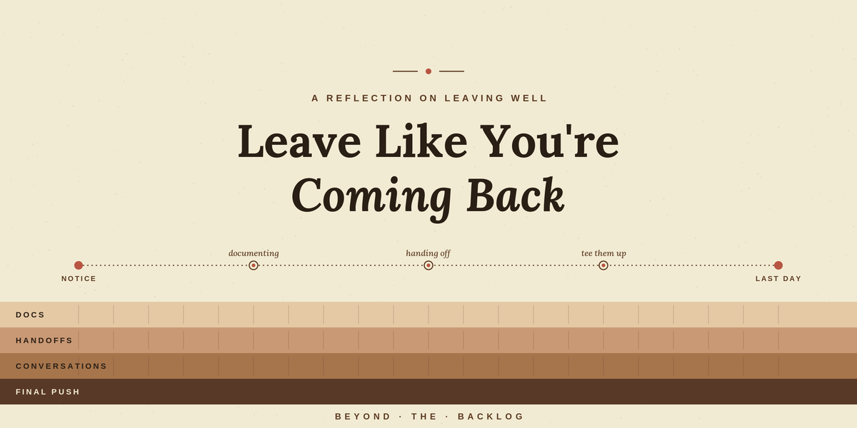 Leave Like You're Coming Back