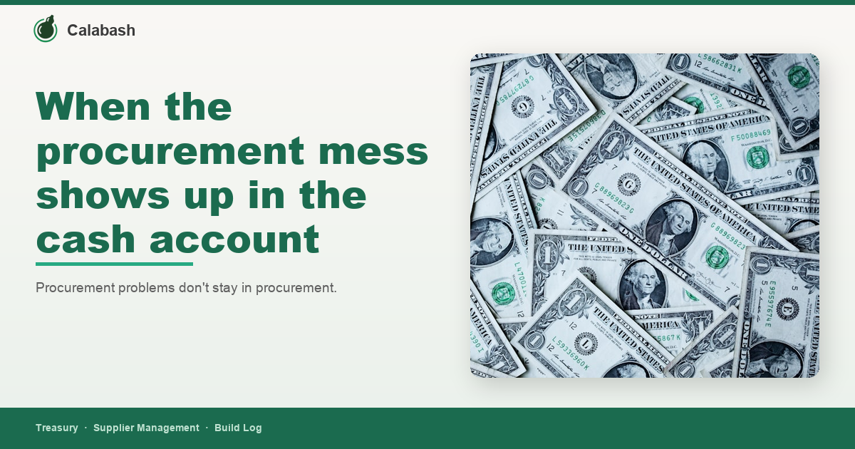 When the procurement mess shows up in the cash account