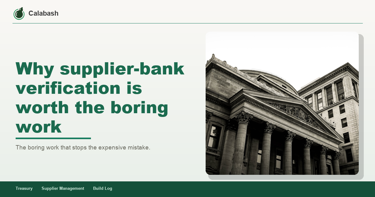 Why supplier-bank verification is worth the boring work