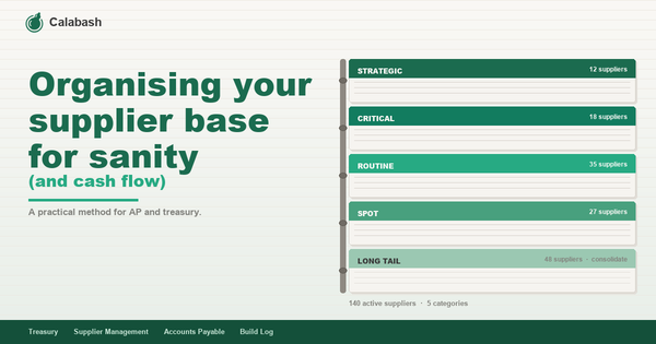 Organising your supplier base for sanity (and cash flow)