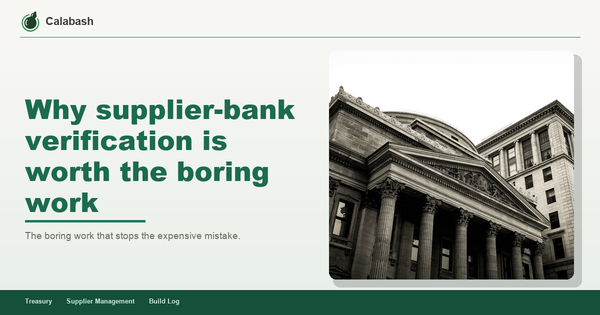 Why supplier-bank verification is worth the boring work