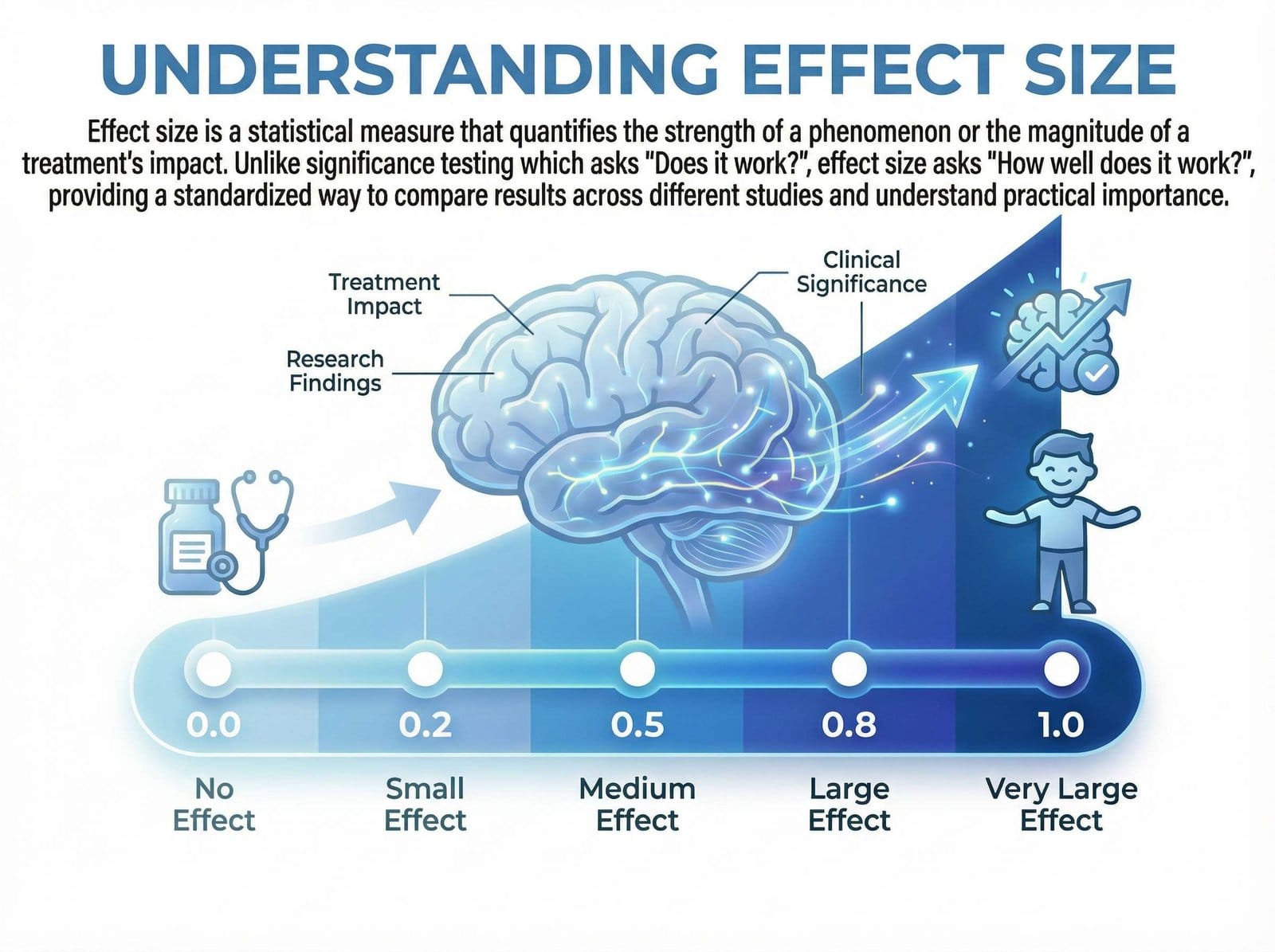 Graphic depicting Effect Size and how to understand what it means.