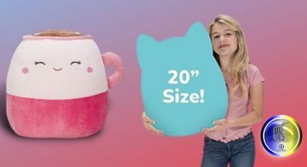 Coffee Squishmallow Emery The Latte 20" Jumbo Plush AMAZON