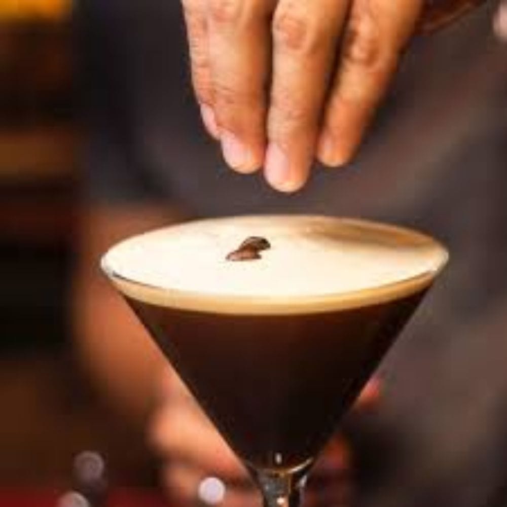 Espresso Martini with Baileys Garnish