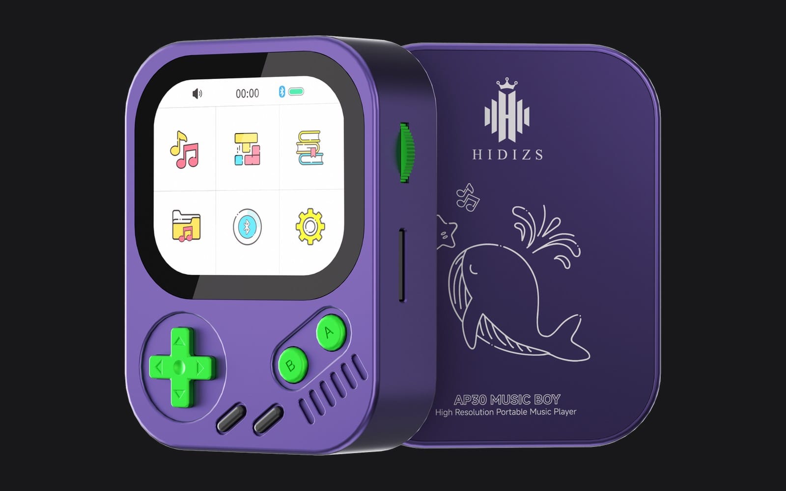The aluminium Hidizs AP30 Music Boy in Pixel Purple
