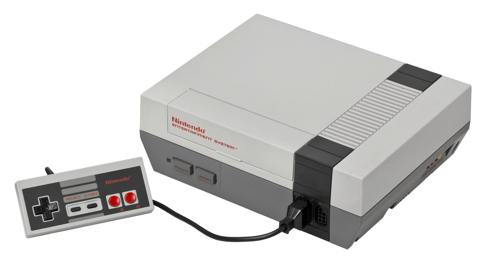 NES console with its controller