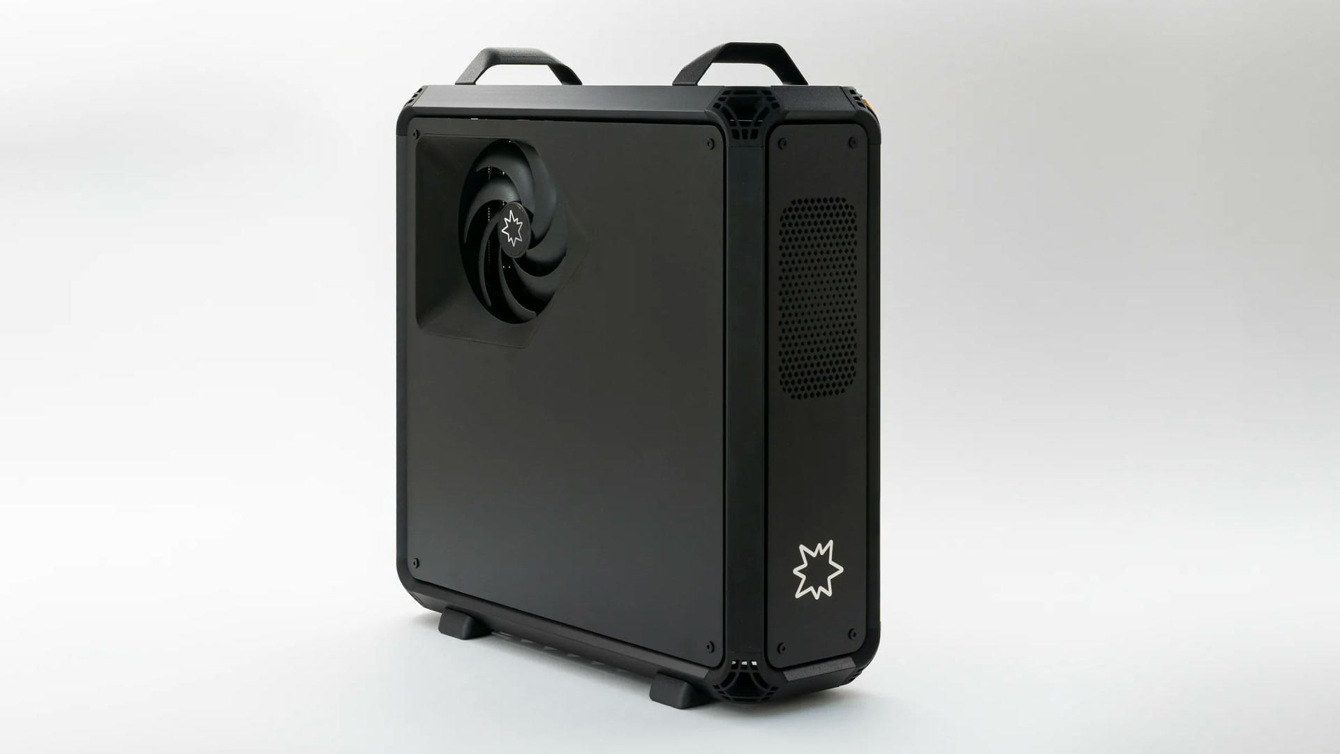 Side view of the Lucebox Zero 495 showing its large intake fan
