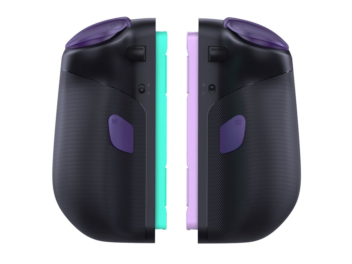 Back view of the Mobapad M12 Pro controllers showing textured grips and two rear buttons