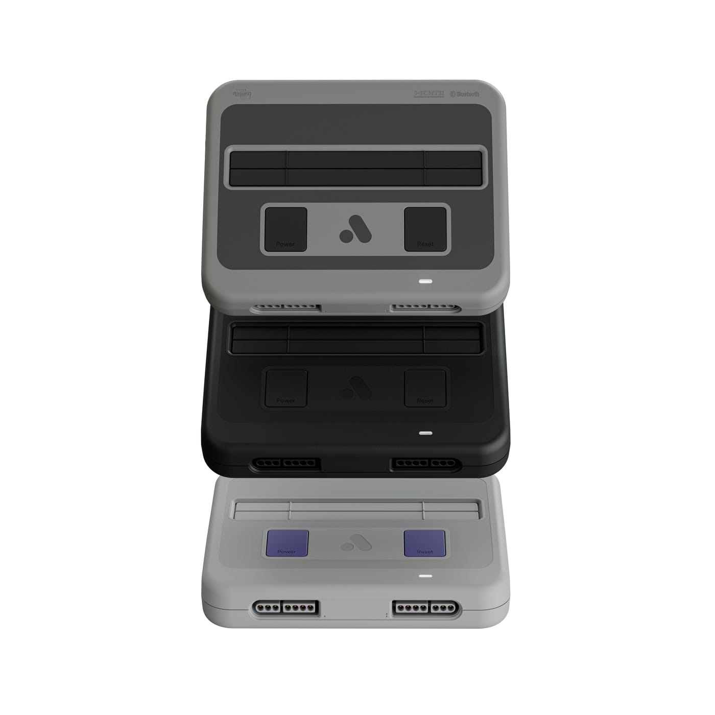 The Super Nt+ in Classic, Black and SF stacked one above the other