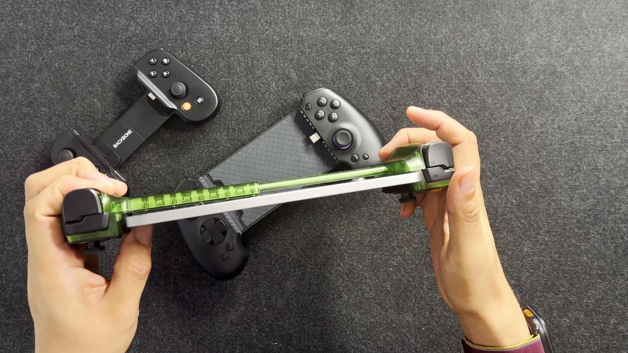 GameSir X5 Lite for XBOX stretched around an iPad mini