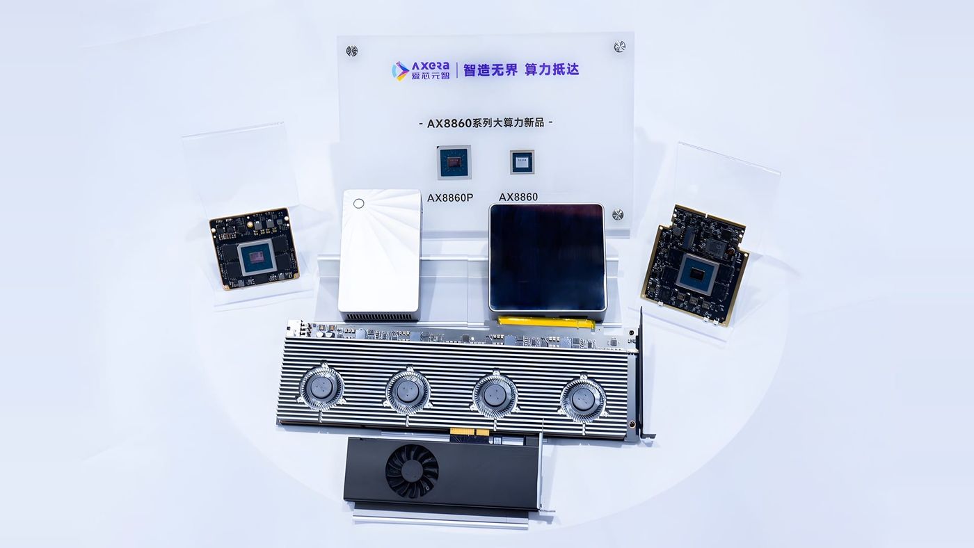 Axera’s AX8860 product family on display: two chips, two modules, two small desktop units and two PCIe cards