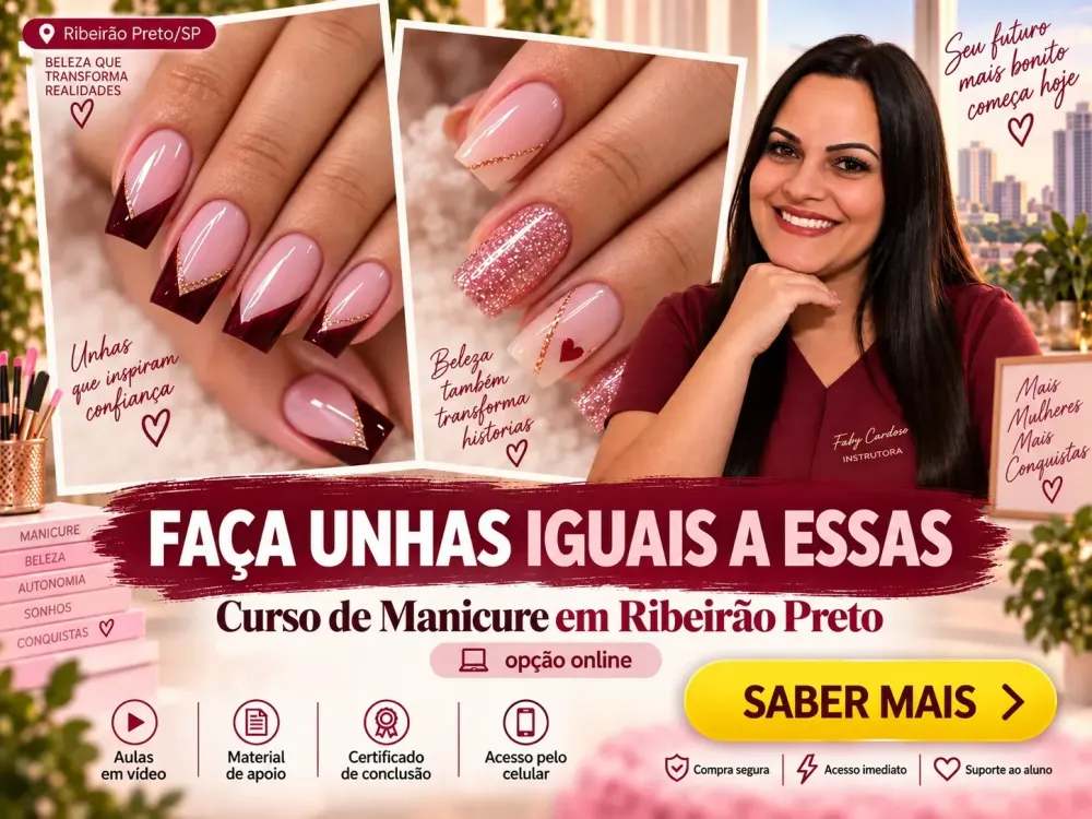 Curso de manicure online para estudar em casa em Ribeirão Preto