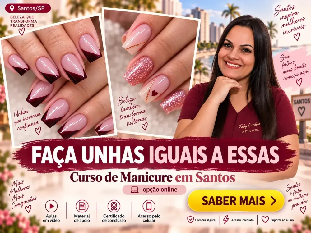 Curso de manicure online para estudar em casa em Santos
