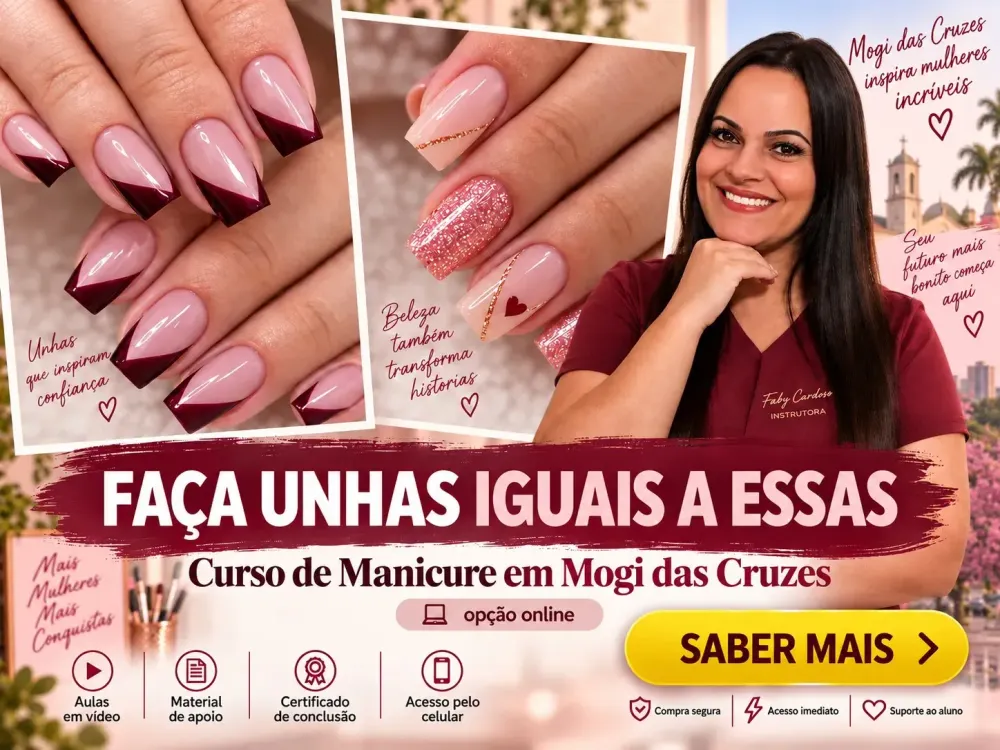 Curso de manicure online para estudar em casa em Mogi das Cruzes