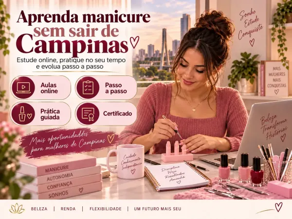 Curso de Manicure em Campinas SP com aulas online e certificado