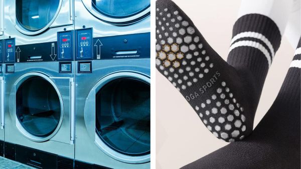 While Pilates socks are durable, drying them in the dryer can damage the grip dots and fabric over time.