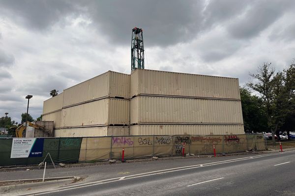 What's going on with those stacked shipping containers at the Magnolia and Arlington intersection?