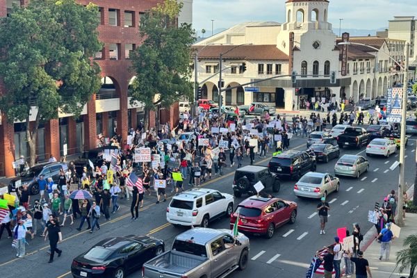 Thousands Join 'No Kings Day' Protest in Downtown Riverside