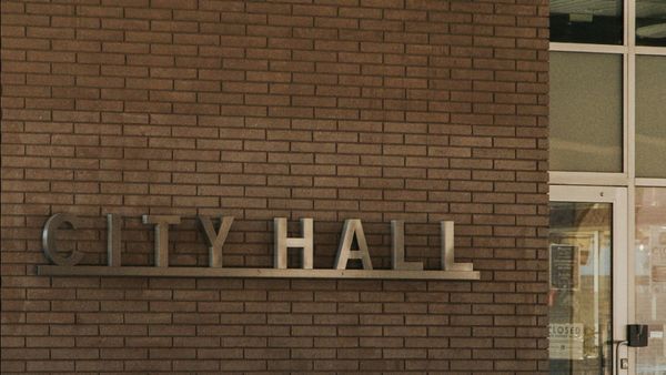 A photo of the entrance to City Hall