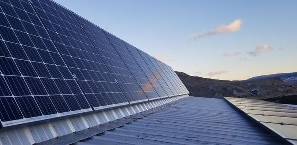 Side view of solar panels in Riverside