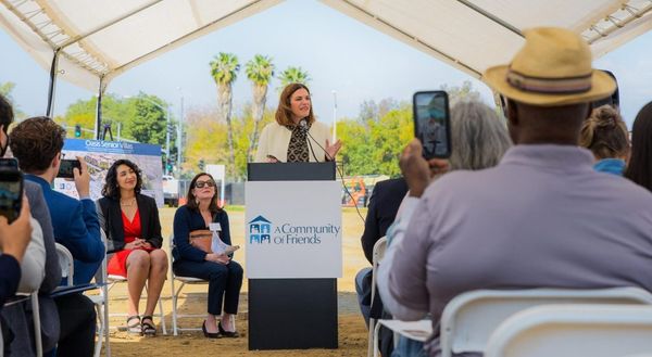 Riverside Mayor Patricia Lock Dawson speaks to crowd on March 11, 2022