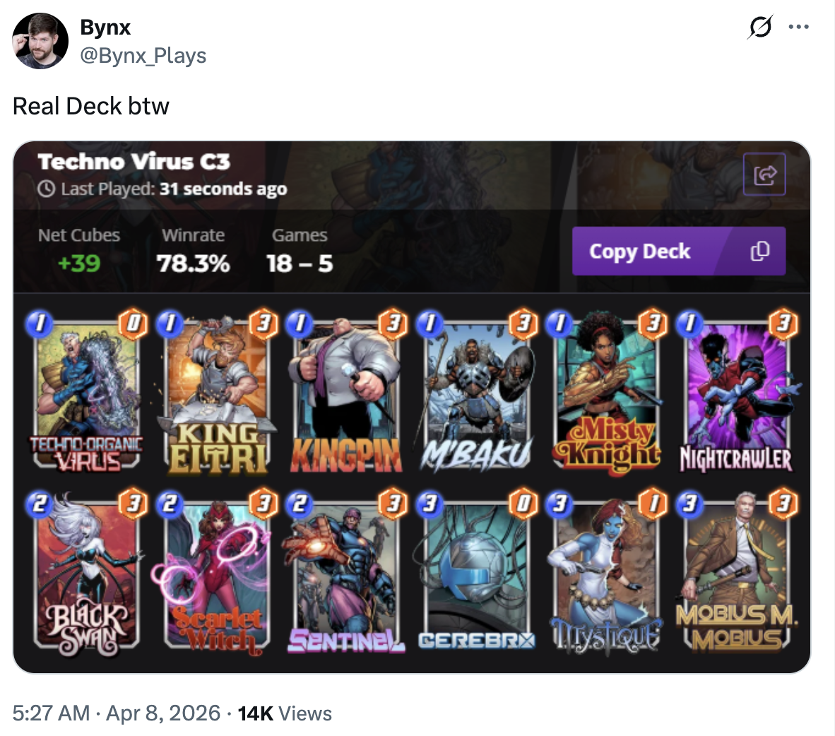 Deck image — click/tap to copy deck code