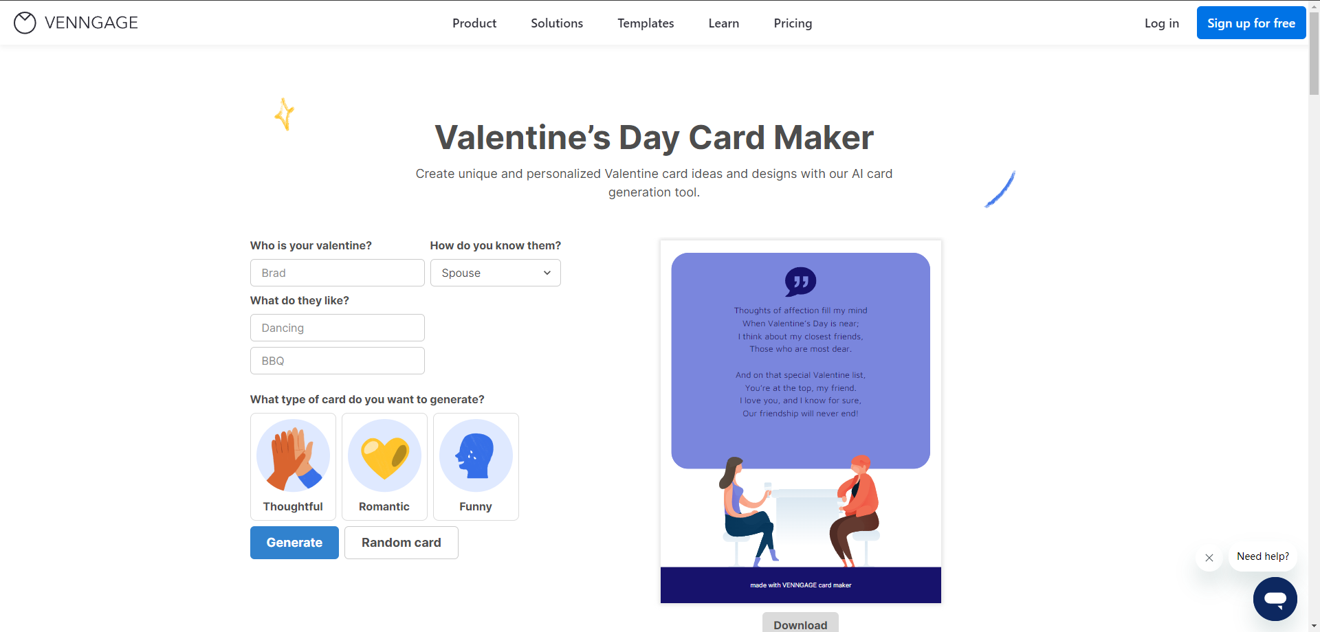 The Venngage Valentine's Day Card Maker