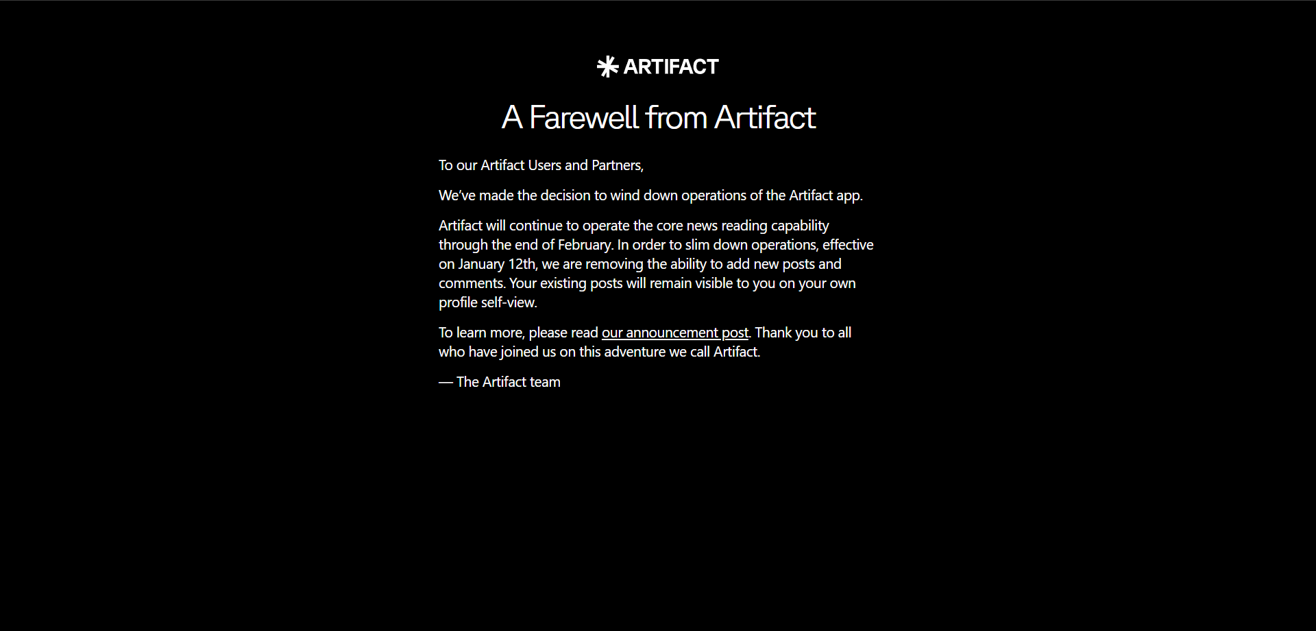 Artifact News