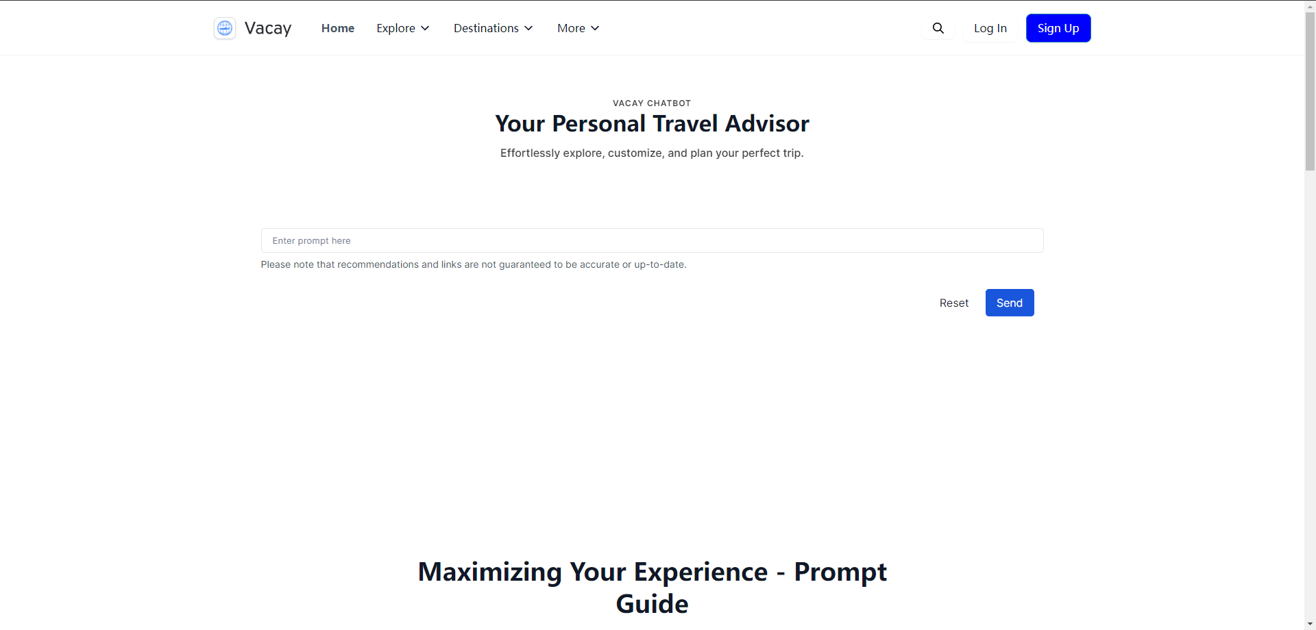 Vacay Chatbot