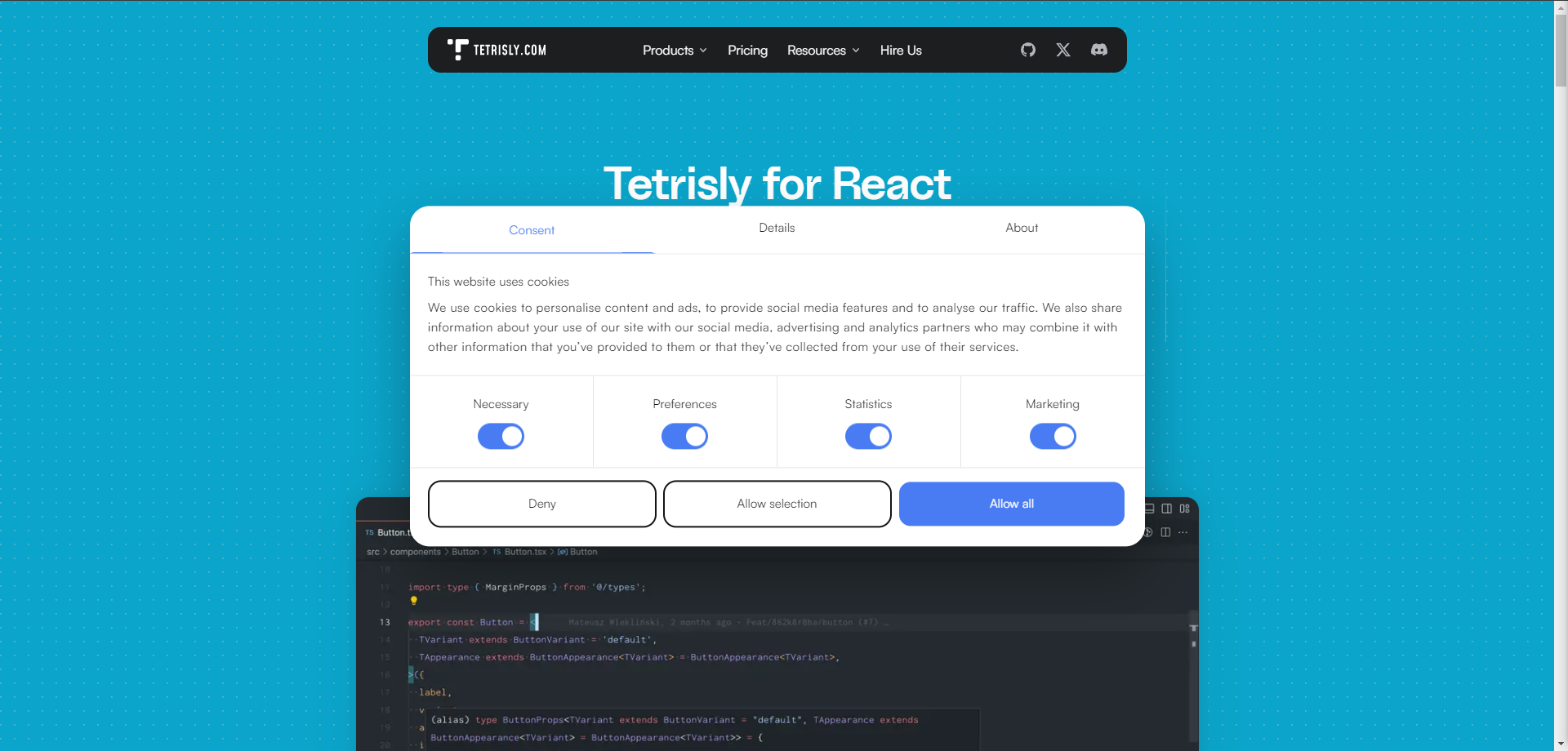 Tetrisly for React
