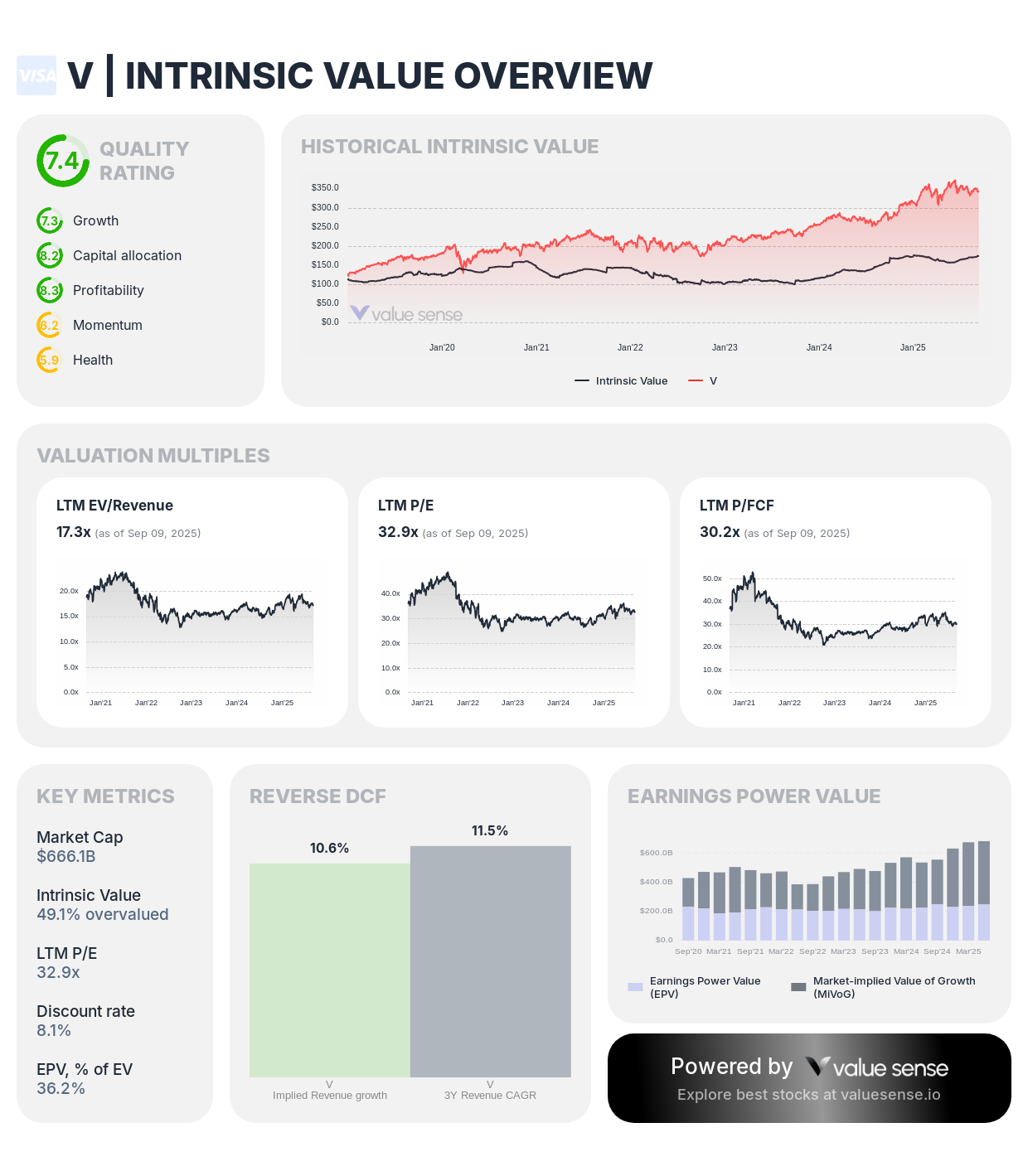 Visa valuation analysis