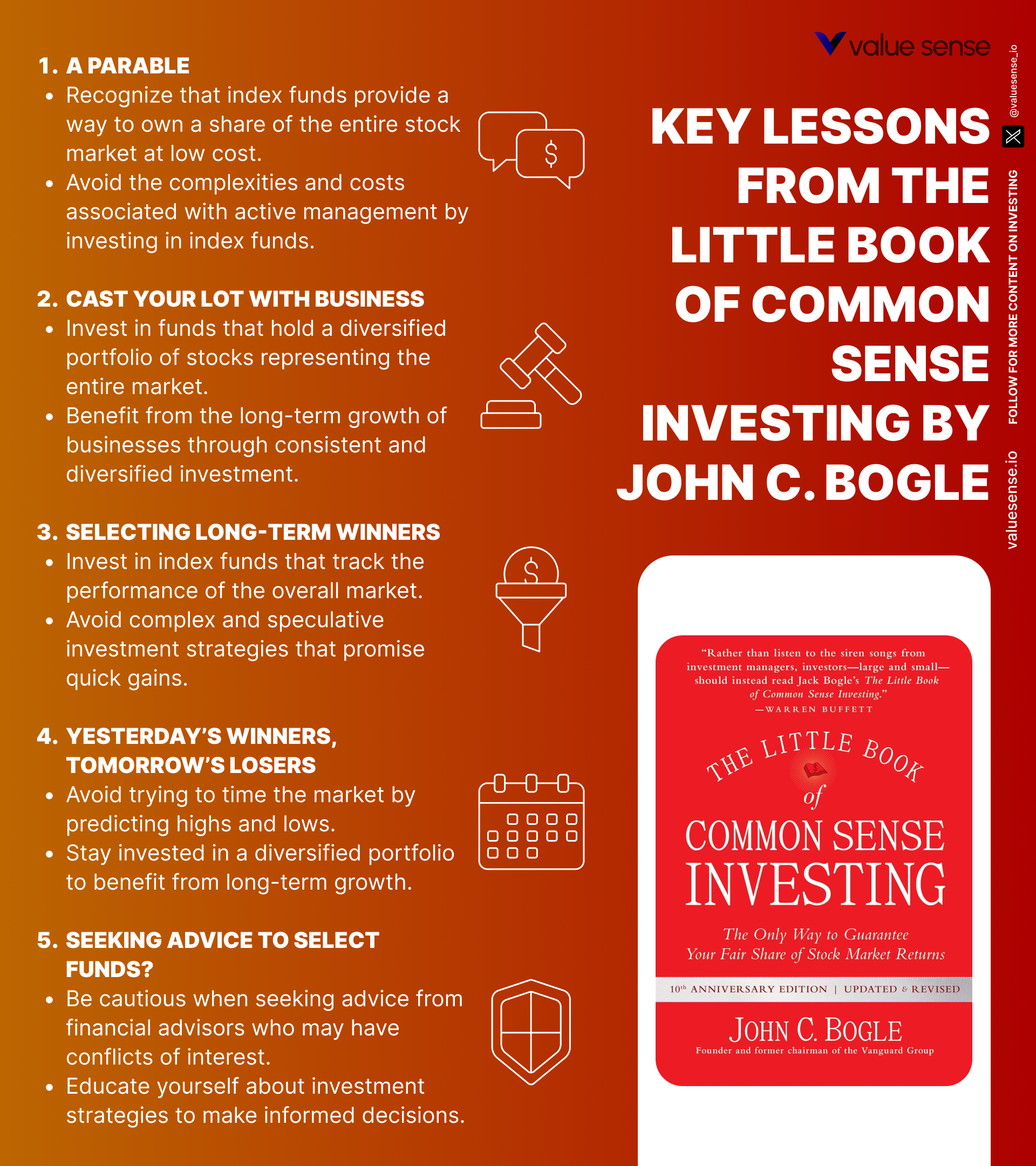 Key Lessons from The Little Book of Common Sense Investing
