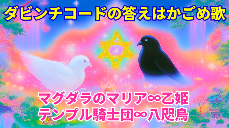 「ダビンチコード」の答えは「かごめ歌」：ニギハヤヒ族の八咫烏に守られる京都の鞍馬は鳩がシンボルであるマグダラのマリアの伝承のある南フランスと繋がっていました！