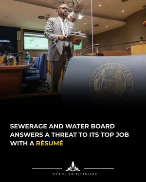 Sewerage and Water Board answers a threat to its top job with a résumé